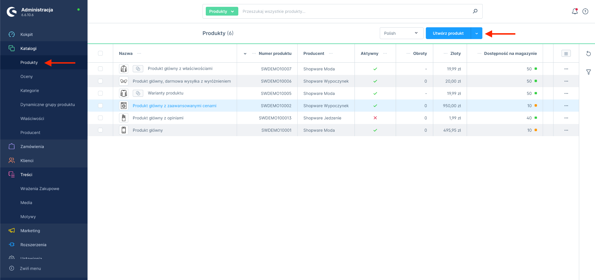 dodawanie nowego produktu